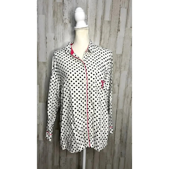 Victoria's Secret Women's Polka Dot‎ Pajama Top Multicolor Size Large - Picture 1 of 5